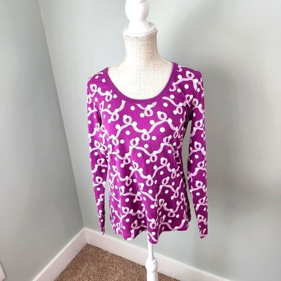 Liz Claiborne Women's Long Sleeve Scoop Neck Stetch Top Size Medium - Picture 1 of 7